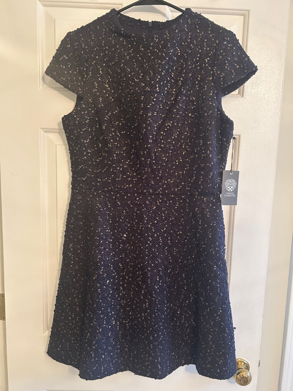 Vince Camuto Boucle Cap Sleeve Dress
